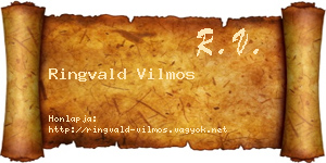 Ringvald Vilmos névjegykártya